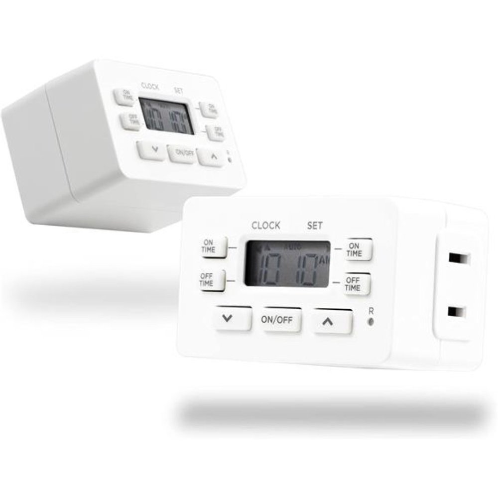 Indoor Digital Timer, 1 Polarized Outlet Timer, 2 Personal ON/OFF Setting 2 Pack